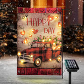Lofaris Led Floral Truck Heart Valentines Day Yard Flag